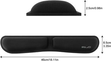 Підставка для зап'ястя ELZO для клавіатури з Memory Foam – ергономічна підтримка, проти болю в зап'ясті, для ПК та ноутбука