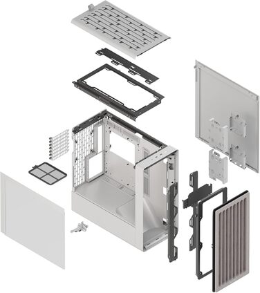 Корпус ПК HAVN Midi-Tower з 3 вентиляторами, Top Airflow, Tempered Glass (білий)