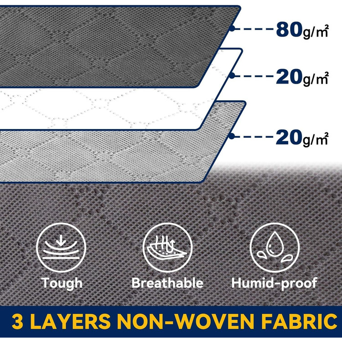 Комод під ліжко Boic, 2 шт., 60 л, для зберігання постільної білизни та одягу, з кришкою, складний, велика коробка для зберігання