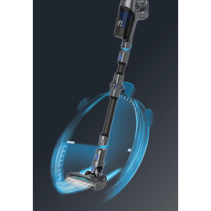 Пылесос беспроводной Rowenta X-Pert 3.60: 45 минут работы, аккумулятор Li-Ion, светодиодный насадка, серый/голубой