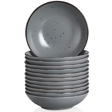 Набір тарілок Vancasso MODA (12 шт.) з каменю, 800 мл, сірий