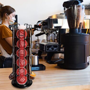 Органайзер для кавових капсул STARVAST для Dolce Gusto, обертовий тримач на 24 капсули, підставка для зберігання кави, чорний, 330 x 130 мм