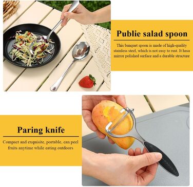 Набір кухонного приладдя для кемпінгу Homquen: посуд, інструменти для приготування їжі, аксесуари для дому на колесах, пікніків, грилю та туризму