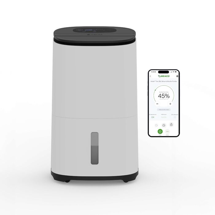 Зволожувач повітря MeacoDry Arete One 6L з очищувачем повітря | Тихий (32 dB), HEPA-фільтр H13, 1.8L резервуар, для спалень та квартир