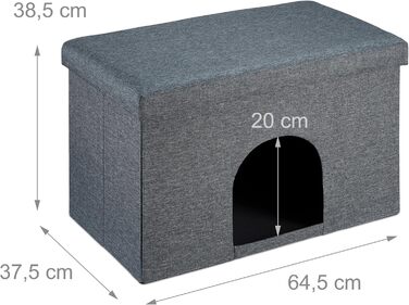 Кігтеточка-будиночок Relaxdays для котів та собак, сіра, 38,5x64,5x37,5 см