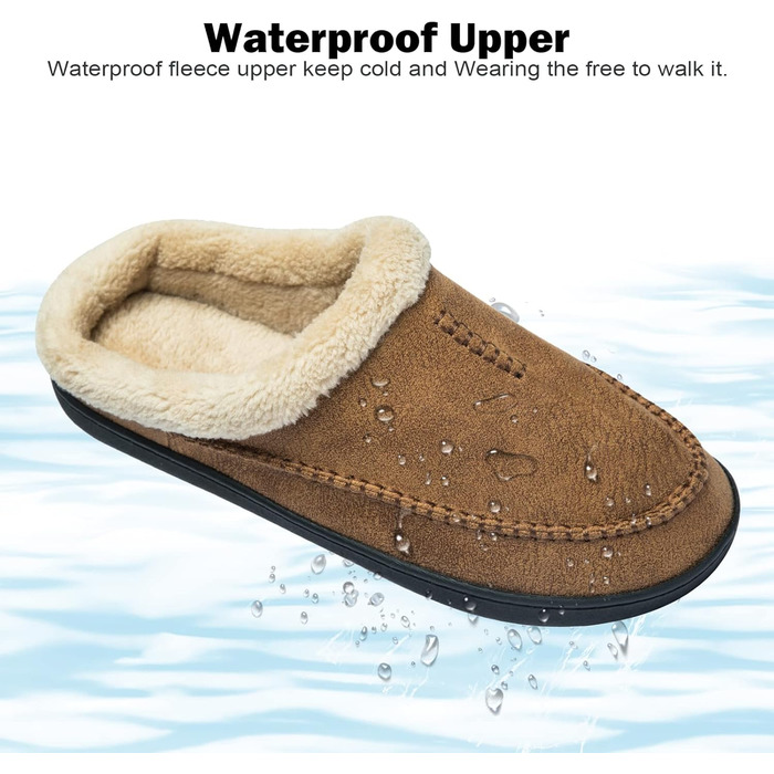 Чоловічі халапи Miqieer з піною Memory Foam, теплі зимові плюшеві халапи (43/44 EU, 570 Коричневий)