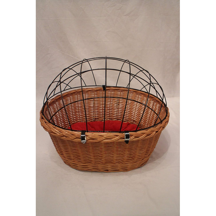 Кошик для собаки на кермо велосипеда з ротангу з металевою сіткою та подушкою XL або XXL. Кошик для собак, велосипедний кошик, кошик для покупок (XL з подушкою) (XXL з подушкою)