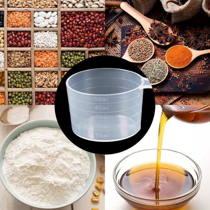 Набір мірних ложок Sinofort 14 шт. з шкалою для приготування, випічки, кави та протеїну (100мл, 70мл, 50мл, 40мл, 30мл, 20мл, 15мл, 10мл)