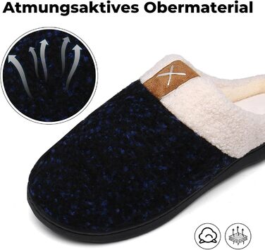 Тапочки зимові Mishansha для чоловіків та жінок, утеплені, з пам'яттю, плюшеві, блакитні, 42/43 EU