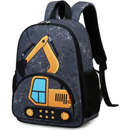 LOIDOU Рюкзак для хлопчика, рюкзак для дитячого садка, шкільний рюкзак 38 см, 3-8 років (Темно-сірий)