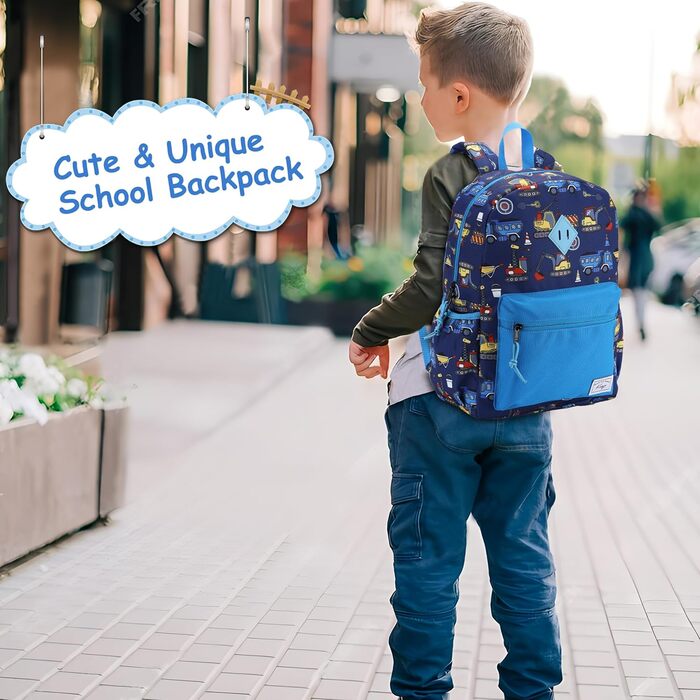Дитячий рюкзак для школи Kinderrucksack (6-8 років) - водонепроникний, 13 літрів, 29x12x38 см (Automobil)