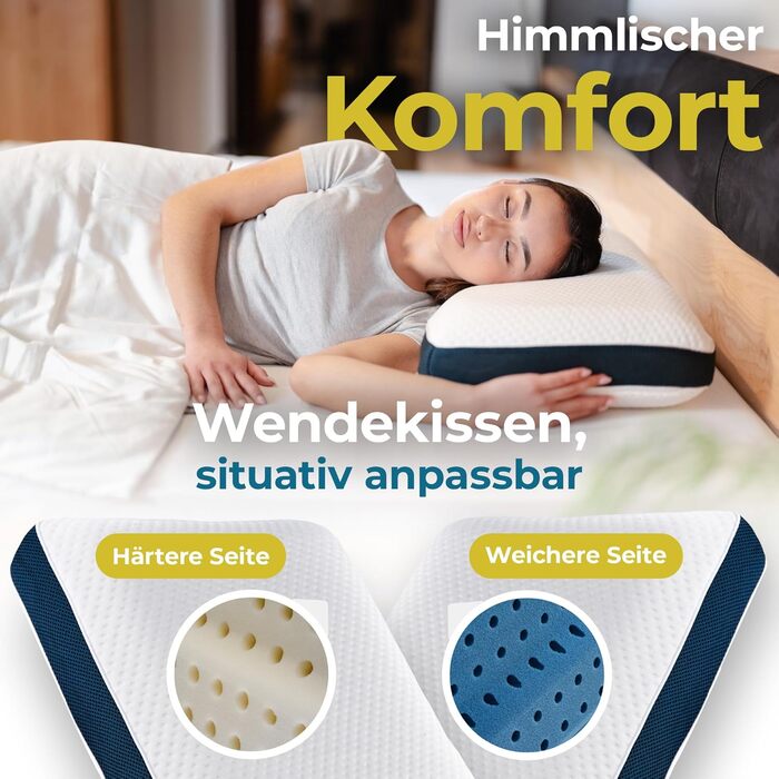 ALFA Sleep Orthopedic Pillow [The Flow Pillow] Ergonomic Neck Pillow made of Memory Foam, Reversible Pillow, Pillow, Side Sleeper Pillow & Back Sleeper Pillow