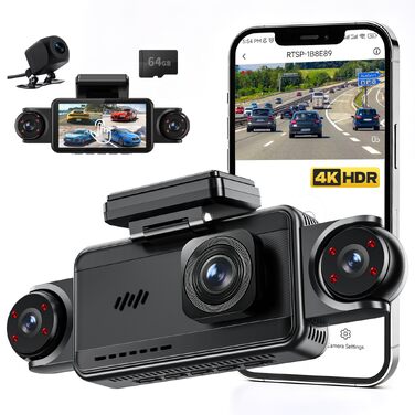4-канальний автомобільний відеореєстратор 360° 4K+1080P, 5