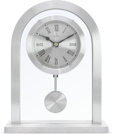 Metal, silver Acctim mantel clock, one size
