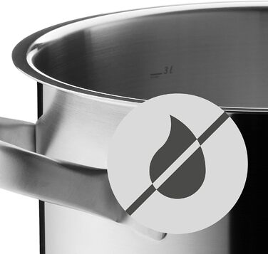 Каструля WMF Gourmet Plus 16 см з нержавіючої сталі Cromargan з металевим кришкою, 1,4 л, для індукційних плит, з внутрішньою шкалою