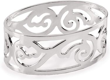 EDZARD Napkin Ring Vita, silver-plated, tarnish-resistant, length 5 cm, set of 4