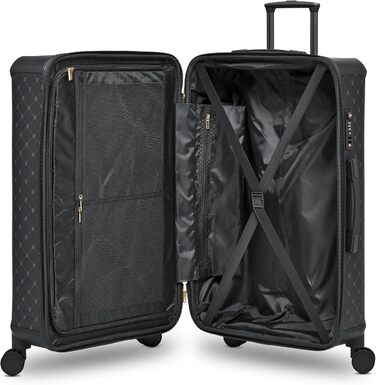 Чемодан Lazarotti Palermo: середній, 49 x 29 x 66 см, гібридний матеріал, TSA-замок, 4 колеса, захист кутів (Чорний)