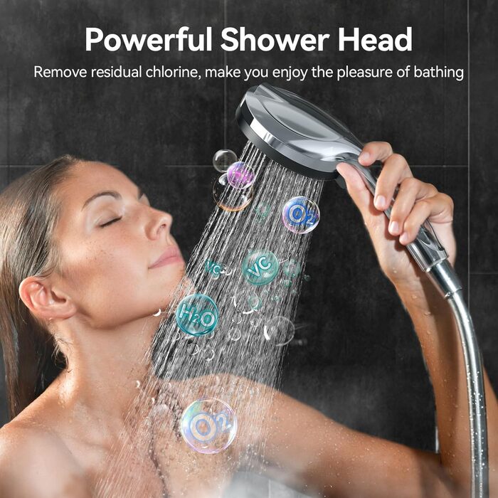 Дюшовий насадок VOXON з 10 режимами струменя, високий тиск, економія води, для миття ванни та плитки, фільтр з обмежувачем потоку