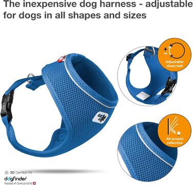 Шлейка для собак Air-Mesh, XL, блакитна