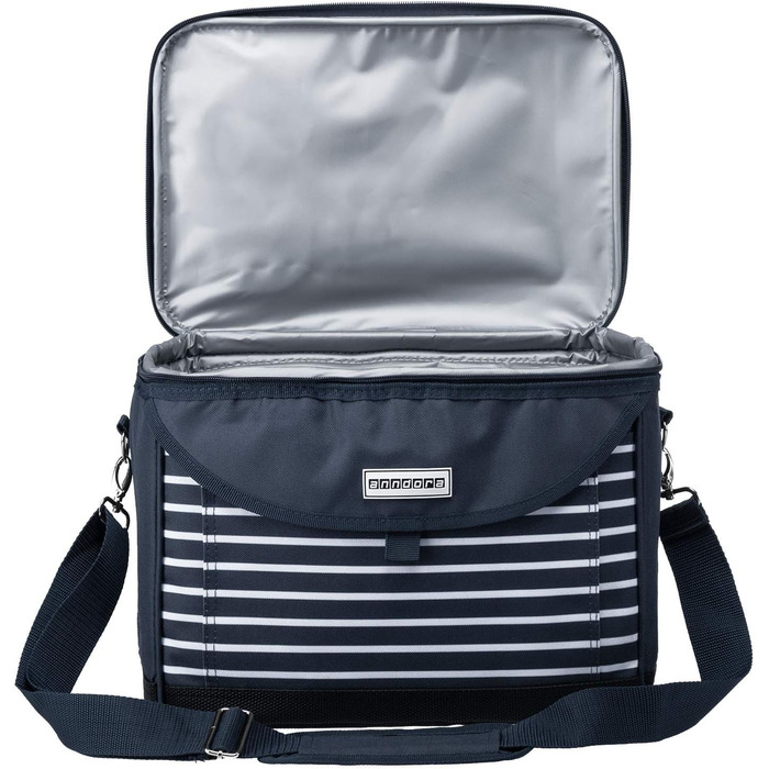 Термосумка Anndora 22 л, 35 x 24 x 27 см, для пікніка, блакитний/білий колір