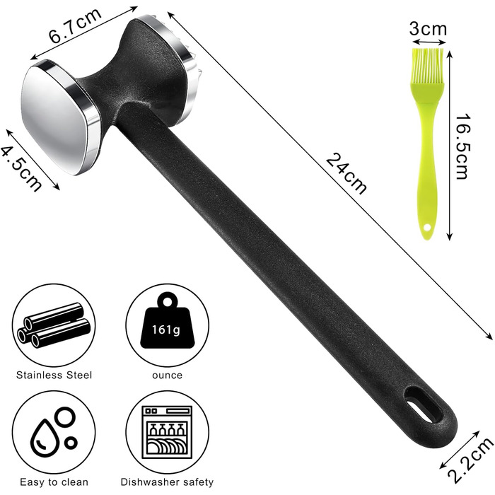 М'ясорубка-молоток Fleischklopfer: для стейків, шніцелів, курки, свинини та яловичини, безпечна для миття в посудомийній машині