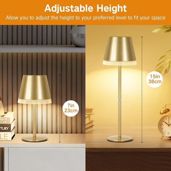 Світлодіодна настільна лампа OUTON бездротова з акумулятором, USB-C, 4000mAh, 3 режими світла, димер, сенсорне управління, зелена (набір 2 шт.)