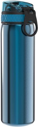 Ion8 Stainless Steel Water Bottle, 600 ml, Leak-Proof, One-Handed Opening, Secure Locking Mechanism, Dishwasher Safe, Flip-Top Lid, Carrying Handle, Easy to Clean, Durable & Scratch-Resistant