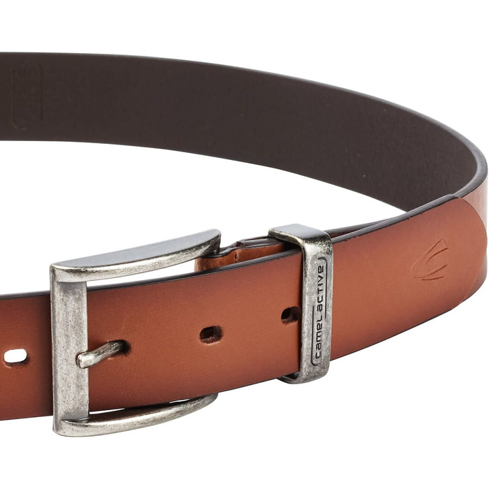 Чоловічий шкіряний ремінь camel active з натуральної шкіри, 3.5 см, колір коньячний, розмір 4XL — для джинсів та костюмів