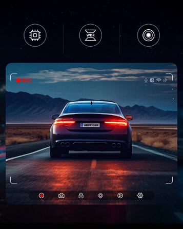 Автомобільний відеореєстратор REDTIGER F7NP 4K Dual DashCam з GPS, WiFi та суперконденсатором