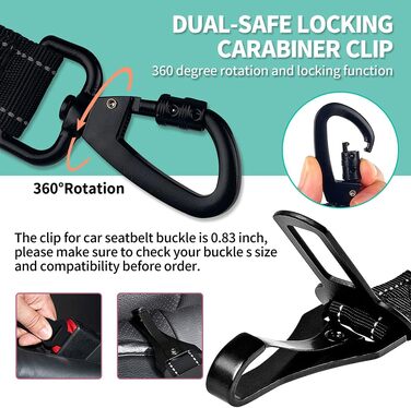 Пояс для безпеки собаки COOYOO: регульований, з міцного нейлону, з відбиваючими елементами. Автодзеркало для собак, котів та інших домашніх тварин