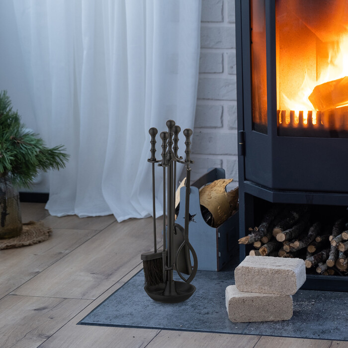 Relaxdays 5-Piece Fireplace Set
