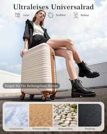 Набір валіз COOLIFE для ручної поклажі (55x35x20cm + 40x25x20cm) з TSA замком та ABS корпусом | 2 шт.