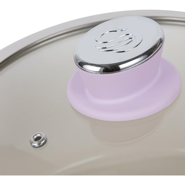 Swan 5-Piece Frying Pan Set, Retro Design, Aluminum, 29.5x47x18 cm (Rose)