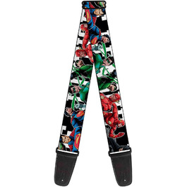 Гітарний ремінь Buckle-Down GS-WJK015 з дизайном 'Жартівник', чорний/білий, 34-60 дюймів