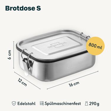 Stainless Steel Lunch Box with Compartments, 3-Piece Set – Lunchbox for Kids & Adults – Leakproof & Lightweight - Flexible Divider