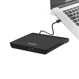 Зовнішній DVD-привід Antika USB 3.0: CD/DVD Brenner, записувач та зчитувач +/-RW для ноутбука та ПК (Windows, macOS, Linux), чорний