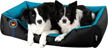 Лягушковий лежак для собак BedDog LUPI, м'який лежак знімний, кошик для собак, лежанка-софа для маленьких собак, S, чорно-коричневий (BLUE-SKY, L 150 x B 110 x H 28 см)