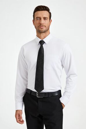 Краватка для чоловіків HISDERN, комплект з кишеньковим хустиною, патерн Paisley, чорна