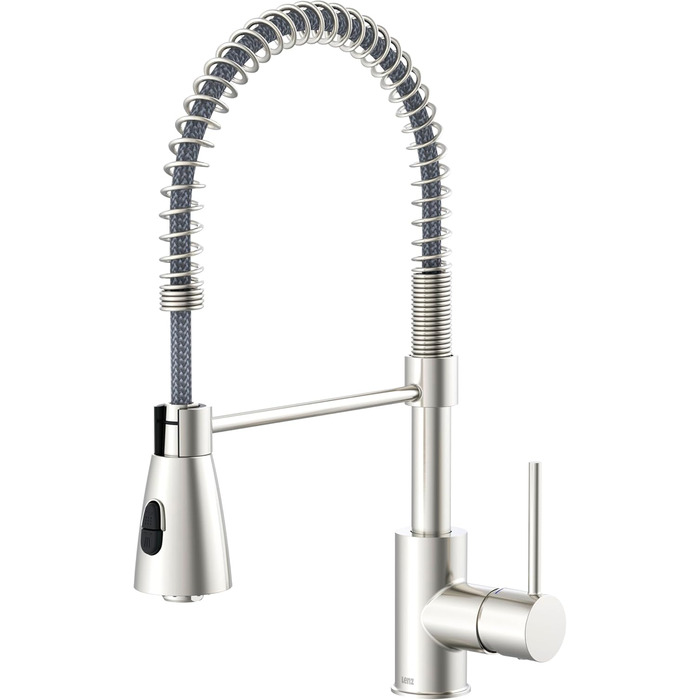Кухонний змішувач Lenz KALANI² з нікелевим покриттям та висувною лійкою – високий тиск, проста установка, преміум-якість