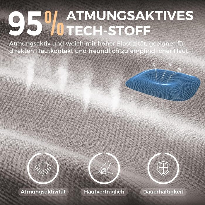 Ігровий крісло Dowinx з тканиною та пружинним сидінням, масажною підтримкою попереку, підніжкою для ніг, ергономічний дизайн, велике та високе, для офісу та ігор, 135 кг, коричневий