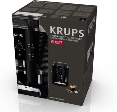 Krups Arabica Picto Fully Automatic Coffee Machine, Milk Frother, 2-Cup Function, Rotary Control, Easy Cleaning, Coffee Machine, Black, EA810870 Black Single