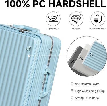 Набір валіз Sea Choice 2 в 1: Trolley 55/78 см, легкі, з TSA замком та тримачем для напоїв, зелений