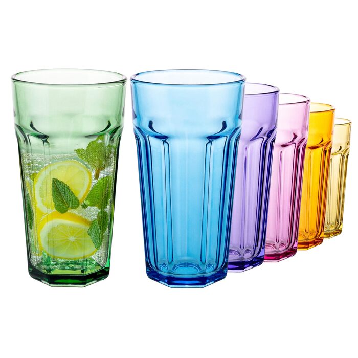 Бокали для коктейлів XXL Caipirinha Highball 630 мл, набір 6 шт Alva – склянки для лонгдрінків, води, соку, кави, без свинцю, для мийки посуду
