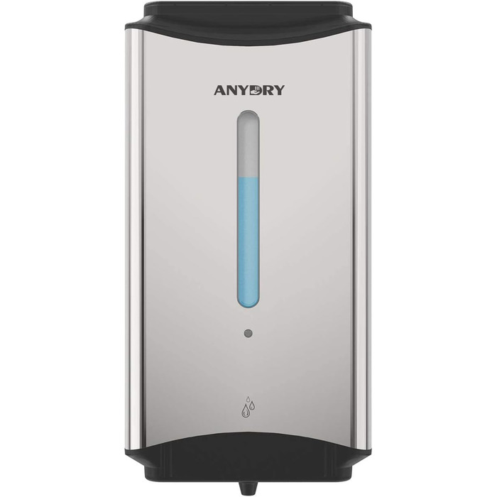 anydry AD1206 Commercial Wall Mount Automatic Liquid Soap Dispenser, Stainless Steel Finish, 1100ml Large Capacity (Polished Stainless Steel)