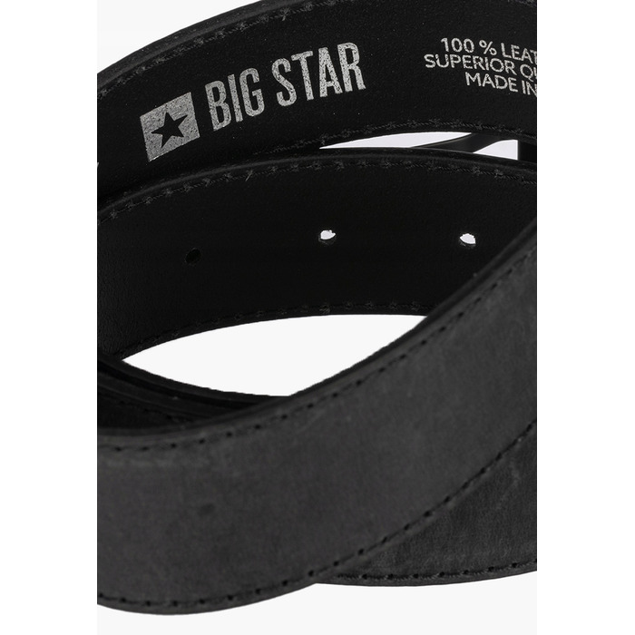Чоловічий шкіряний ремінь BIG STAR класичний, чорний, OO675007 90