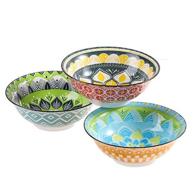 Набір тарілок/мисок для мюслі, супу, салату (6 шт.) - 15.7 см, 700 мл, порцеляна