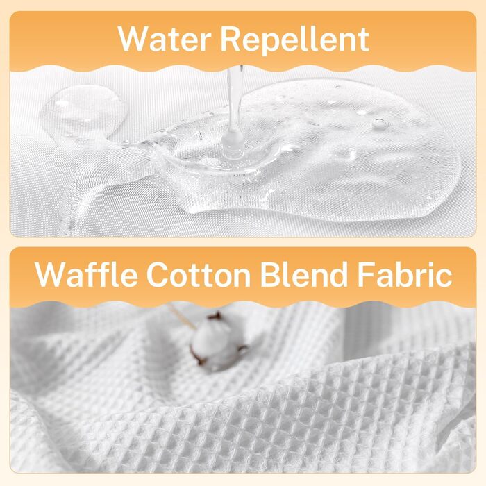 Набір штор для душу River Dream, бавовняна суміш, вафельна тканина, 180x188 см, білий з квітковим малюнком