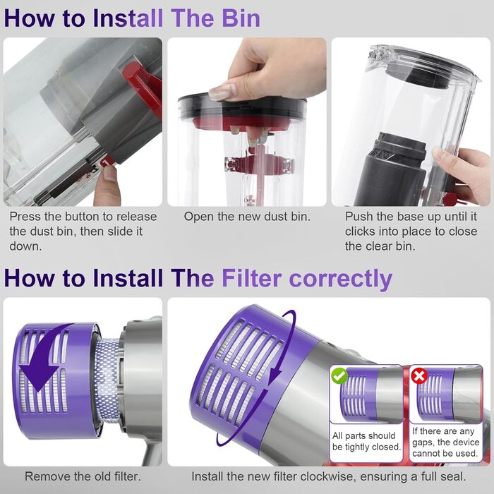 Замінний контейнер для пилу до пилососа Dyson V10 SV12 SV13 SV27, з HEPA-фільтром та насадкою, аксесуари для Dyson V10