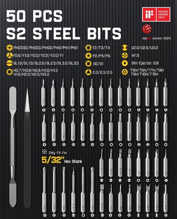 Fanttik E1 MAX: Набір прецизійних викруток 50 в 1 з акумулятором, 2 швидкості, для ремонту iPhone, ноутбуків, окулярів