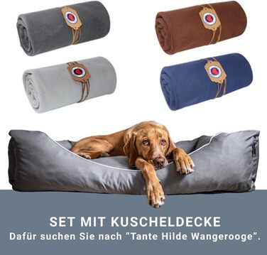 Aunt Hilde Dog Bed Norderney XXXL (120x90x25) Green – Washable, Robust and Cozy Dog Bed & Dog Basket in Various Sizes – Ideal for large dogs e.g. German Shepherd, Ridgeback (L 80 x W 60 x H 20 cm, Blue)
